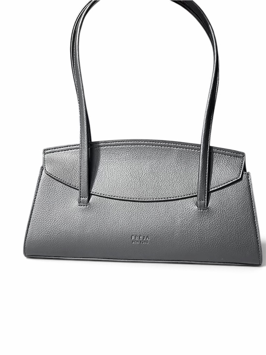 Freja New York Handbags - Freja Caroline Bag Black Shoulder Bag Pebbled Leather Long Thin Strap